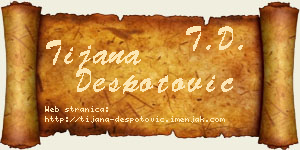 Tijana Despotović vizit kartica